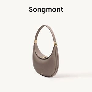 Songmont Taupe Leather Hobo Bag